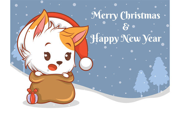 Adorable Christmas Cat Graphics for Local Branding