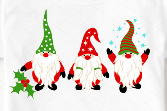 Charming Gnomes Print for Christmas Embroidery