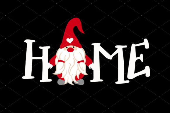 Charming HOME Sign Gnome for Festive Brand Graphics