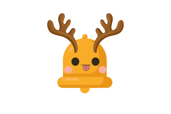 Christmas Deer Antler Kawaii Bell: A Charming Graphics Addition