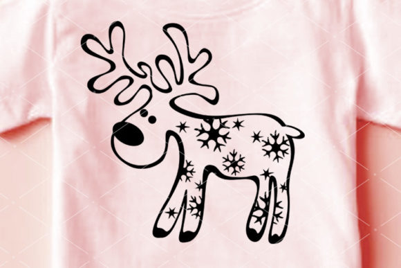 Christmas Deer Antlers Snowflakes Art: A Versatile Graphic