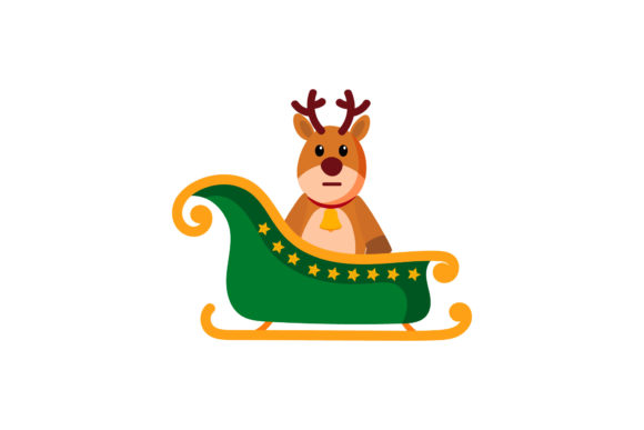 Christmas Deer with Sleigh Holiday: A Versatile Graphic for Branding
