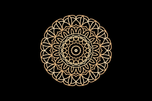 Christmas Gold Mandala Design: A Versatile Graphics Asset