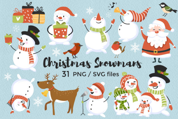 Christmas Snowman Clipart: Charming Graphics for Holiday Branding