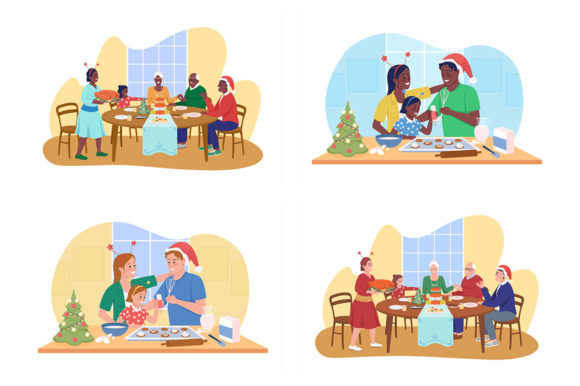 Christmas with Family Illustration Set: A Graphics Review