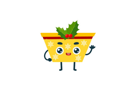 Cute Kawaii Christmas Yellow Gift: A Festive Graphics Must-Have
