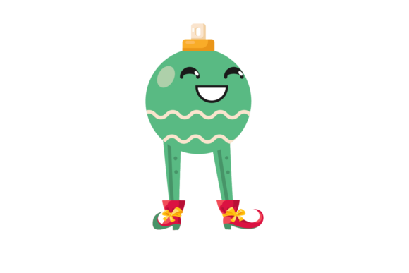 Gnome Foot Kawaii Christmas Ball: A Festive Graphic Design Asset