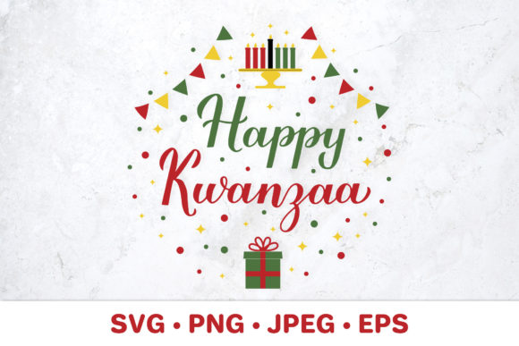 Happy Kwanzaa. Afro American Christmas. Graphics and Illustrations