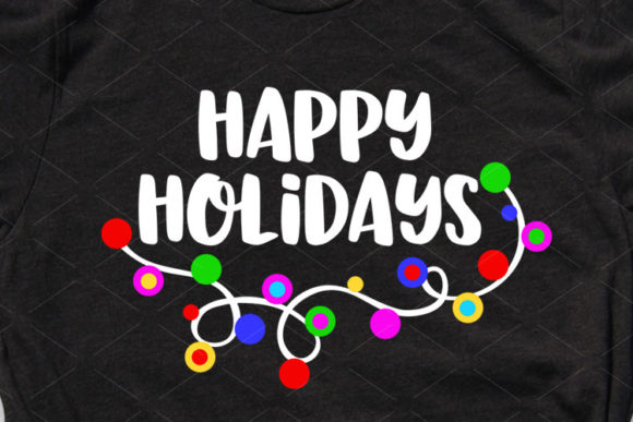 Holiday Cheer with Happy Holidays Christmas Lights Graphics