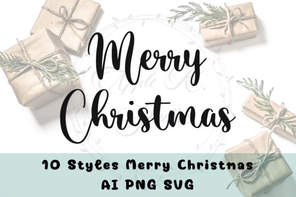 Merry Christmas Clipart, Lettering for Handmade Graphics