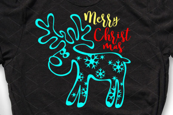 Merry Christmas Deer Contour Snowflakes: A Festive Graphics Gem