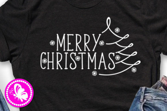 Merry Christmas Tree Decor Cricut Art: Festive Graphics for Local Brands