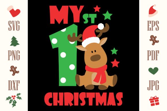 My First Christmas Reindeer SVG: Perfect for Festive Graphics