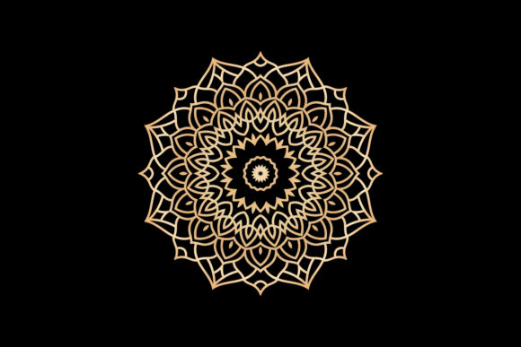 Perfect Beauty Gold Mandala Christmas Graphics