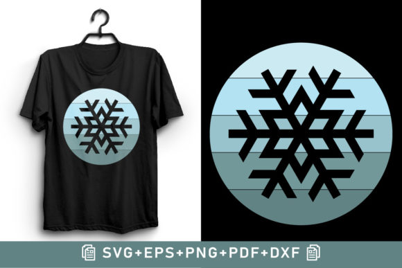 Retro Vintage Christmas Snowflake Design for Graphics & Illustrations