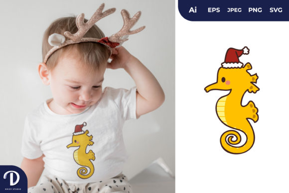 Seahorse Wearing Christmas Hat: A Festive Graphics Review