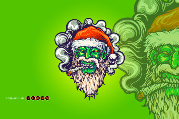 Zombie Skull Santa Claus Christmas SVG: Unique Graphics